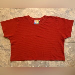 Big Bud Press Honeycomb Textured Crop Top Size Large